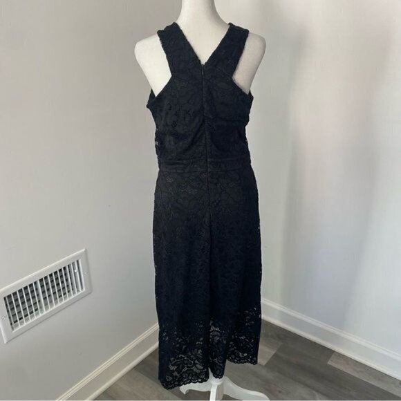 NWOT Sam Edelman Black Embroidered Lace Midi Dress 8 - Picture 6 of 11